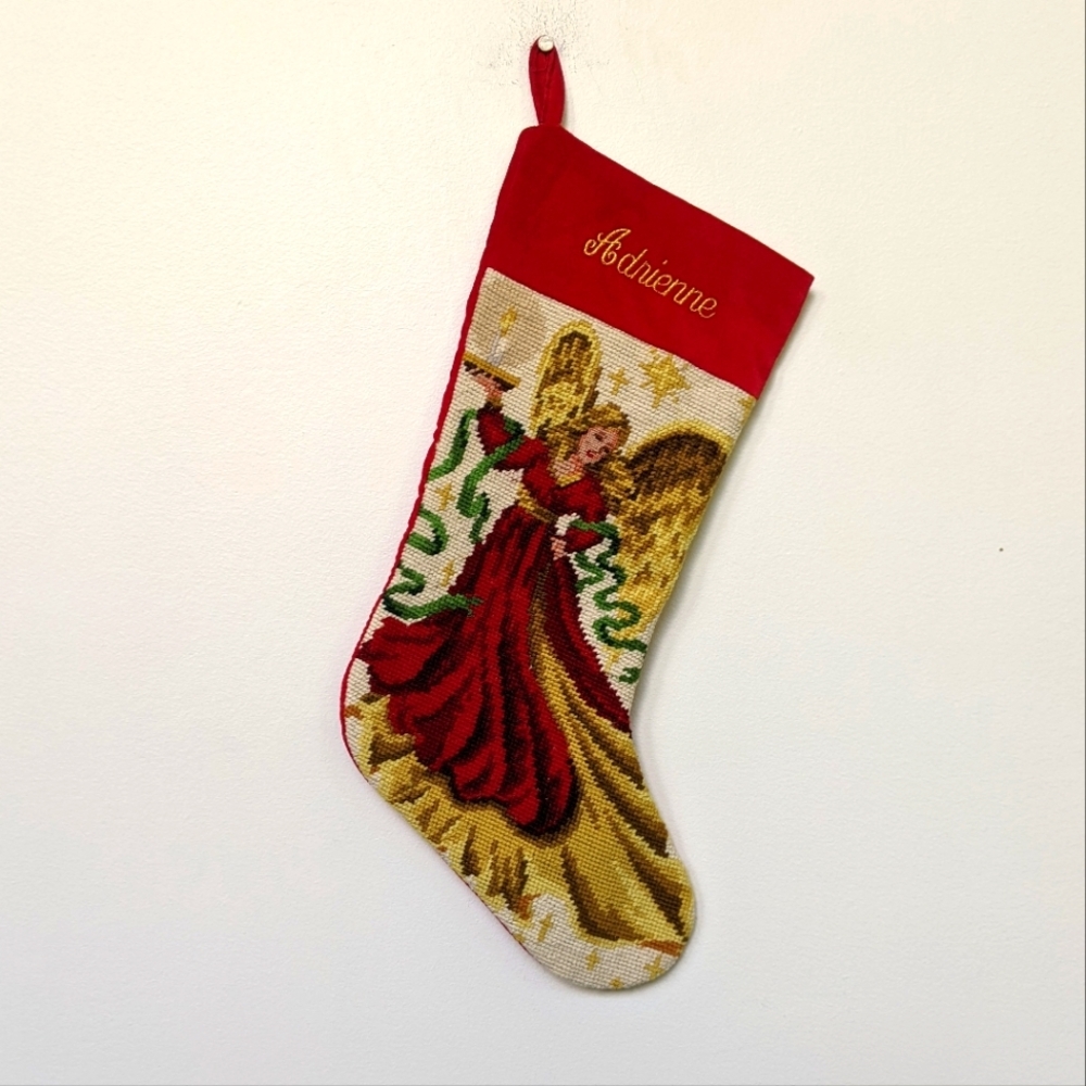 Adrienne Lillian Vernon Needlepoint ANGEL Stocking